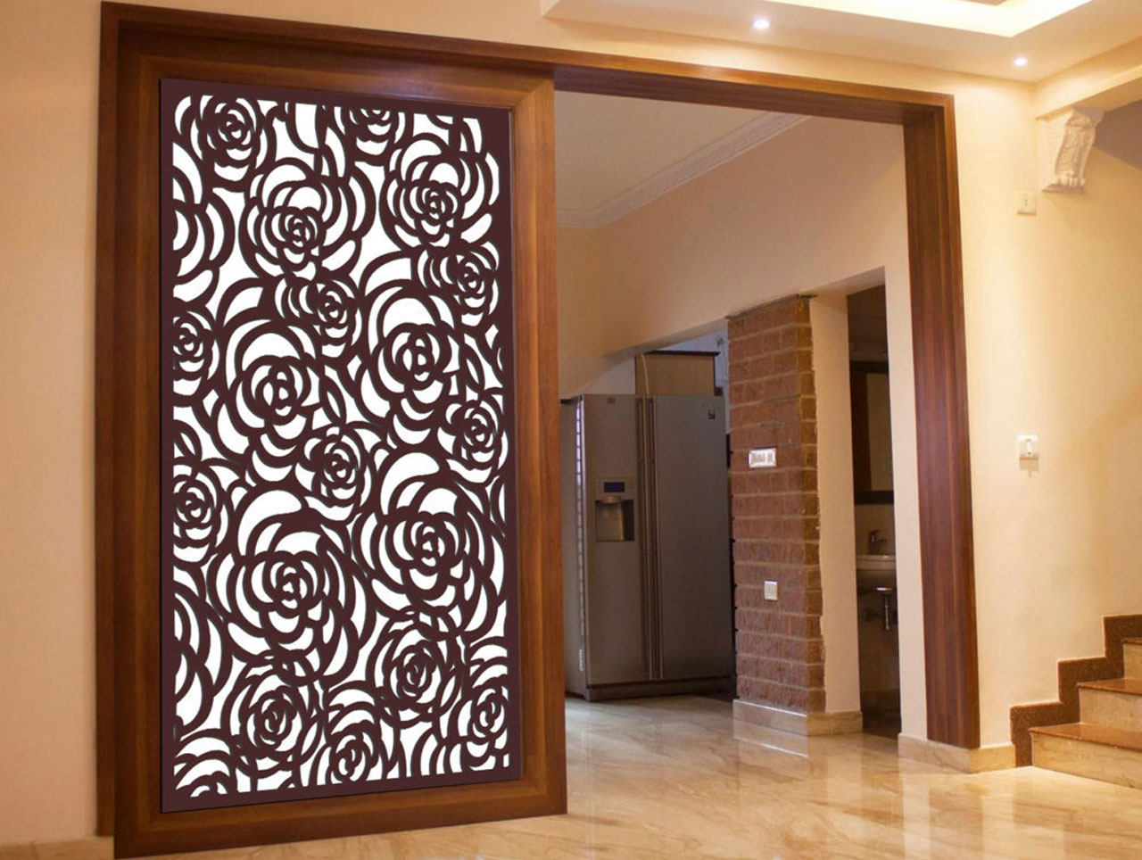 Wooden Partition Grill Design